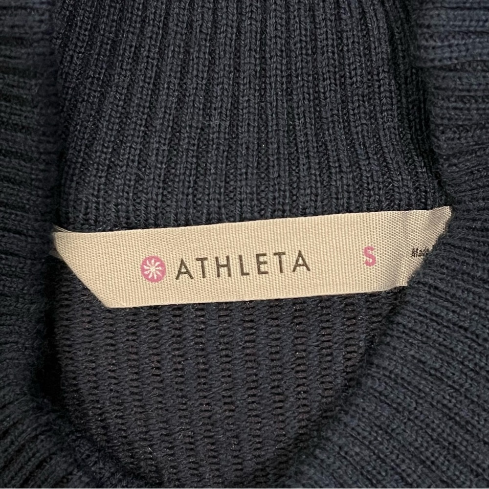 NEW‎ Athleta Winterlude Dress Navy/Purple Small Merino Wool Colorblock Midi - Picture 12 of 16